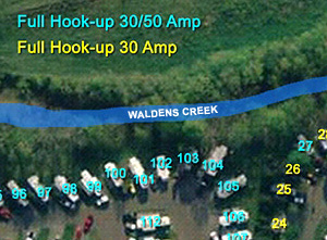 CreekSide RV Site Map